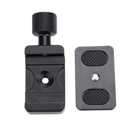 30MM Camera Adjustable Clamp + QR Plate - Aluminium Alloy Mini Quick Release Plate - with 1/4 Inch Screw & Bubble Level - Quick Release Plate Clamp - for Arca Swiss Standard Tripod Ball Head