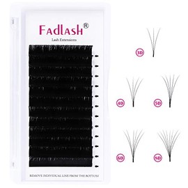 FADLASH Easy Fan Volume Lashes 10mm CC Curl Lash Extensions Self Fanning Eyelash Extensions Russian Blooming Lash Extension Supplies(0.07-CC, 10mm)