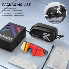 KAPVOE Cycling Glasses Men's Quick Glasses Women's Road Bike Glasses UV400 Protection Sports Sunglasses MTB Cycling Glasses TR90 Frame Cycling Glasses Sports Glasses Cycling Mountain Bike Running