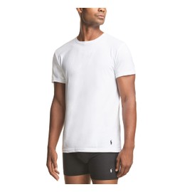 POLO Men's Classic Stretch Crew Tee Big, White/Cruise Navy-3 Pack, 2X Tall