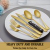 72 Pcs Gold Silverware Set with Steak Knives, Stainless Steel