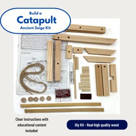 Pathfinders Stem Kits Roman Catapult – Ancient Siege Engine Series | STEM Educational Wooden Kit for Kids & Adults | Build & Launch Model