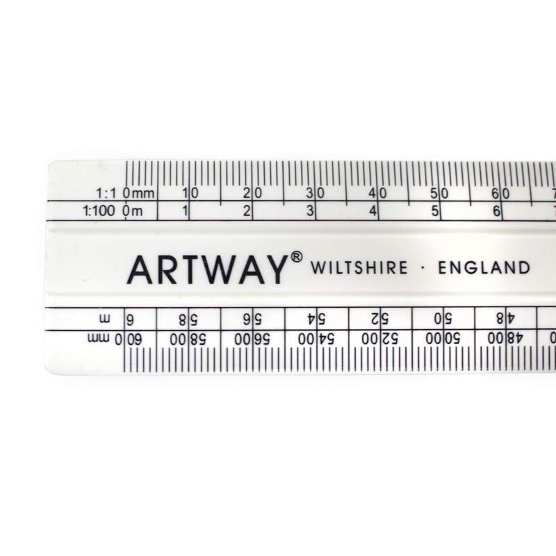 Artway Scale Ruler - Metric - 300mm with 8 Different