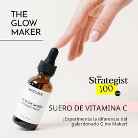 MAELOVE Glow Maker - Suero de vitamina C con vitamina E, ácido ferúlico y ácido hialurónico, galardonado suero facial iluminador e hidratante, sin perfume, 1.0 onzas líquidas