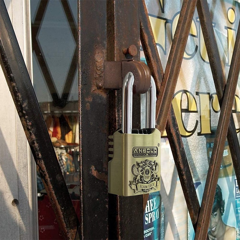 Alarm Padlock - Anti-Theft Heavy Duty Security Alarm Lock -