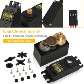 6PCS MG995 55g Servo RC Servos Digital High Speed Torque Servo Motor Metal Gear Servo Waterproof for Futaba JR RC Car Airplane Helicopter Mechanical Arm Control Angle 180°