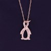 AFFY Simulated Amethyst Penguin Infinity Pendant Necklace In 14K Rose