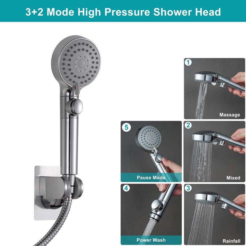 GwernKB RV Shower Head with Hose,5-mode High Pressure Shower Head