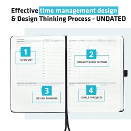 Action Day UNDATED Planner Weekly Monthly Diary, Calendar, Highly-Rated Bias for Action Design to Make Better Decisions & Get More Done, Pen Loop, Bookmarks, Note-Taking, Pocket, Turquoise, 6X8