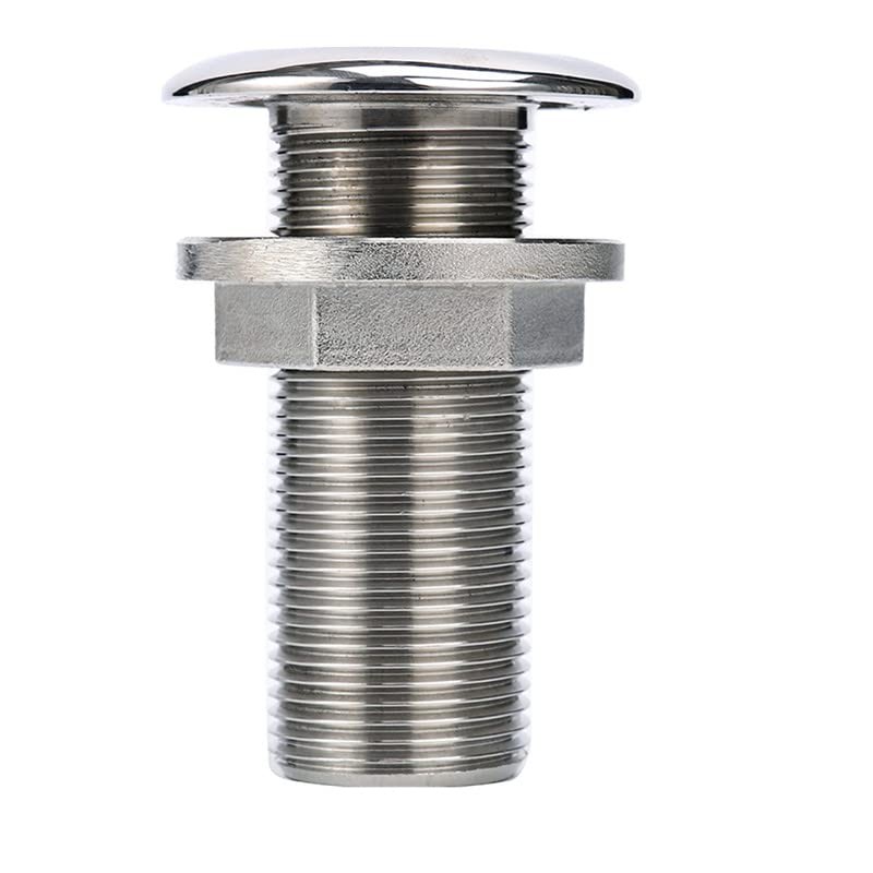 EEYAD 316 Stainless Steel Full Thread Boat Thru-Hull Fitting Drain