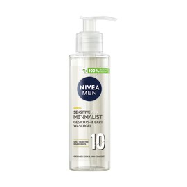 NIVEA MEN Sensitive Pro Menmalist Wash Gel (200ml), Face and Beard Wash Gel for Men with 10 Selected Ingredients, Mild Wash Cream with a pH of 5.0