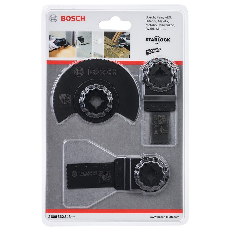 Bosch Professional 3-Piece Starlock Multitool Set (for Wood and Metal,