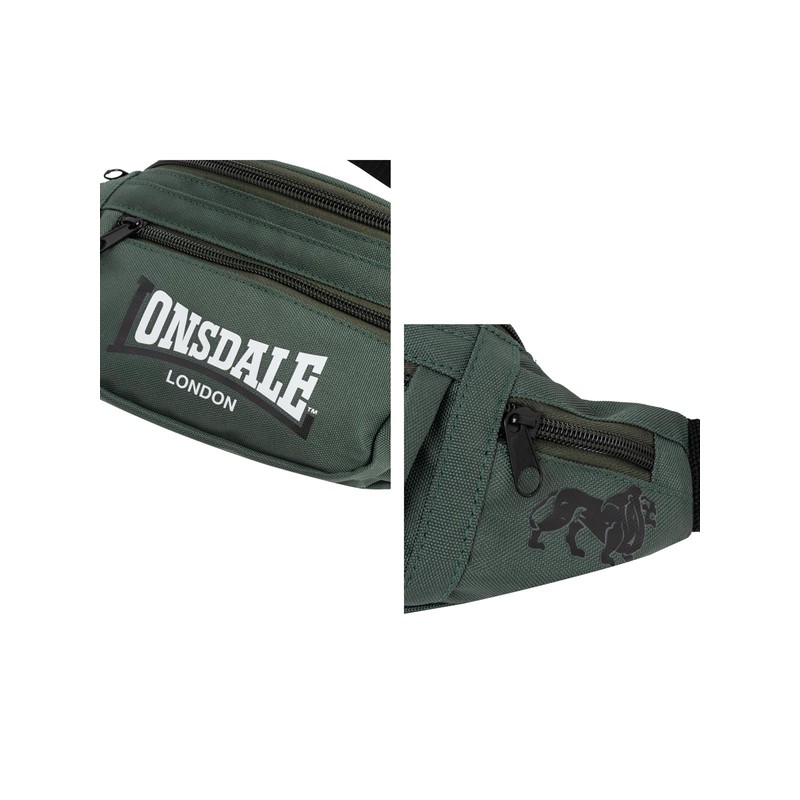 Lonsdale Hip Bag One Size Olive/Black/White, Olive/Black/White, Standard Size, Bum