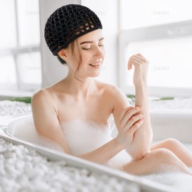 AUEAR, Paquete de 6 adornos de red de pelo negro para mujer, pelo largo