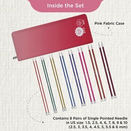 KnitPro Zing Deluxe Single Pointed Needle Set 10" (25cm) | 8 US Size (1.5 to 10)