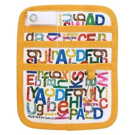 St Ladies Eric Carl (Harapeko Aomushi) Pocket Organizer, Alphabet Yellow, ST-ZE0007, Approx. 5.1 x 6.3 x 0.2 inches (13 x 16 x 0.5 cm)