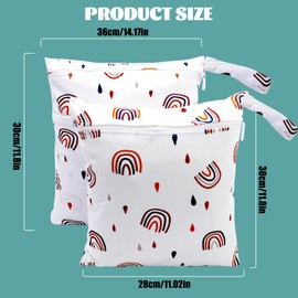 Criveple Nappy Bag, Wetbag Organiser Bag, Reusable Wet Bag, Wet Bags for Nursery, Travel, Gym, Swimming Items, rainbow, Wetbag