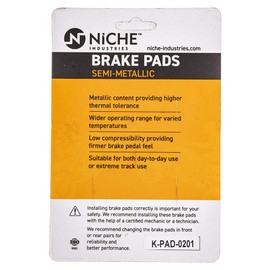 NICHE Brake Pad Set for Harley-Davidson Street Rod Glide Road King Dyna Front 41854-08 Rear Semi-Metallic