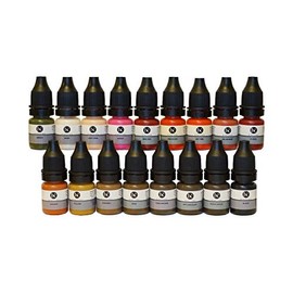 Permanent Make-up Pigment KIT, LIPS/EYEBROWS/CAMOUFLAGE/CORRECTION/EYELINER Professional Medical-Grade Cosmetic Tattoo Ink, Works with Permanent Machine, 5 ml/BOTTLE (Set Of 17 PCS) by Biocutem