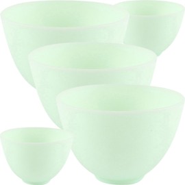 Lurrose 5 Piezas Cuenco de Silicona Mediano para Mascarillas Diy, Verde,