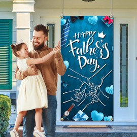 Happy Father's Day Decoration, Father Day Door Cover Banner for Photography Home Porch Yard Decoration Outdoor, Fathers Day Decor Door Backdrop for Happy Father Day Theme Party Supplies
