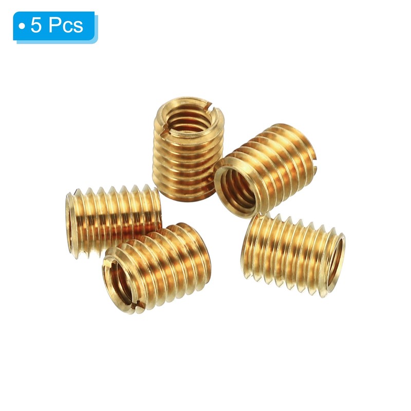 PATIKIL Brass Threaded Repair Insert Nut, 5 Pcs M8x1.25 Male