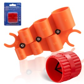 Pipe Deburring Tool Kit, 1/4" to 1" Depth Gauge and 1/8" to 1-5/8" Inner/Outer Reamer Chamfer Tool, for PVC, PPR, Brass, CPVC, PE-RT, Aluminum and Sharkbite Tubing, Easy Prep for Smooth Edges