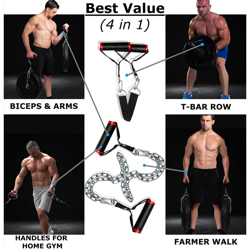 VIKINGSTRENGTH Farmers Walk Handles, Strongman Equipment in Pair + t-bar
