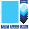 35 Sheets Blue Tones Cardstock - 8.5'' x 11'' 92lb/250gsm