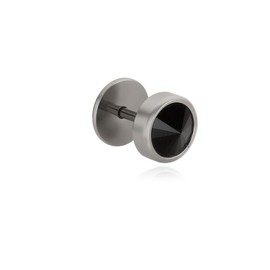 Single Black Big Round Piercing OTEP22307TSS Silver Silver / 싱글 블랙 빅 라운드 피어싱 OTEP22307TSS 실버  실버