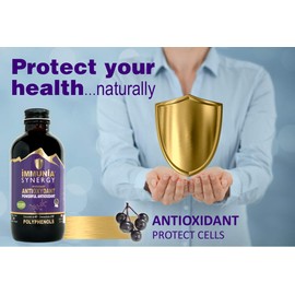 Immunia SYNERGY - Elderberry Supplement for Immune System Support - Powerful Natural Antioxidant. POLYPHENOLS: Anthocyanins, Quercetins. Elderberries from Canada.