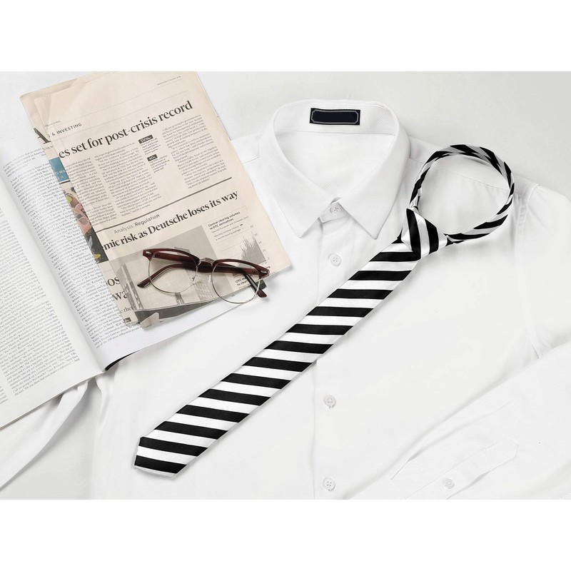 Allegra K Striped Necktie, Narrow Tie, 2.0 inches (5 cm),
