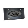 Ford Oval Decorative Vanity Front License Plate Stainless Steel (Black