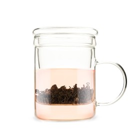 Pinky Up Blake - Tazas de cristal con infusor de té, 473 ml, transparente
