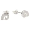 Vinani OSF Spiral Stud Earrings Oval Brushed Sterling Silver 925,