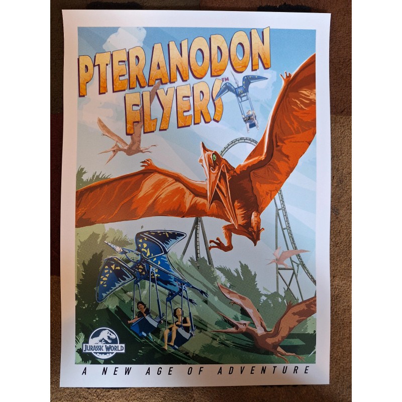 Pteranodon Flyers Jurassic Park I Universal Studios Attraction Poster