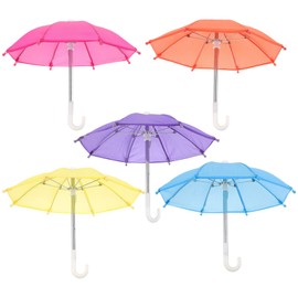 SAFIGLE Set of 5 Mini Umbrellas for Dolls - Cute Table Decoration, Toy Umbrella for Children