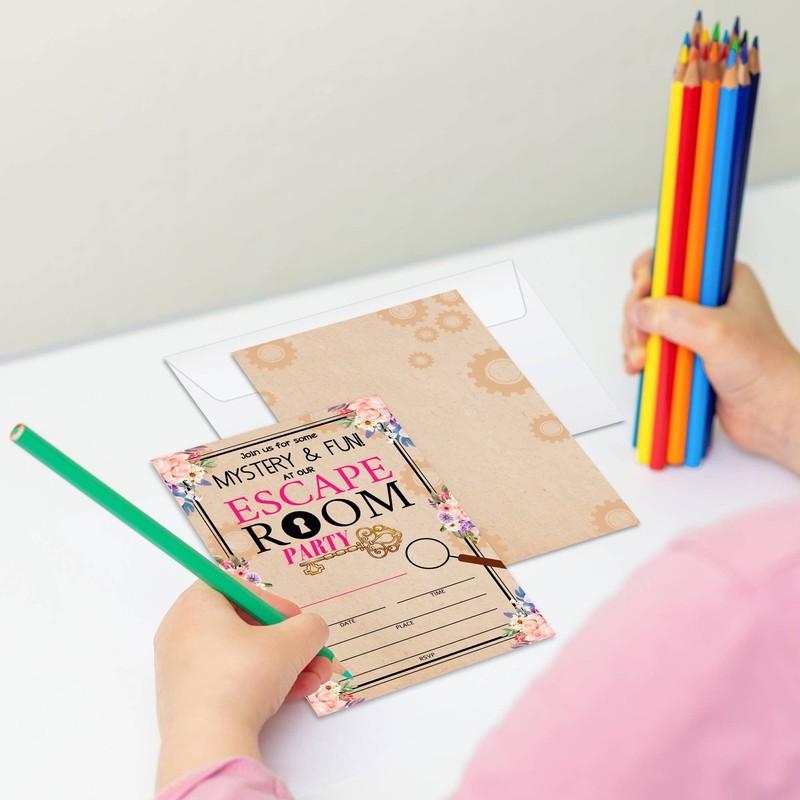 RLCNOT Birthday Invitations Cards with Envelopes Set of 20 -