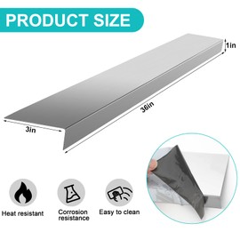 Blulu 304 Stainless Steel Universal Gap Filler- 36'' x 3'' x 1'' Stainless Steel Stove Gap Covers for Microwave/Oven/Range/Cooktop Kitchen Decor