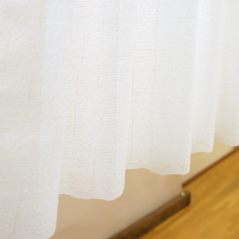 Noren Kobo 95238 Cafe Curtain, Natural, Simple, Lace, Plain, Small