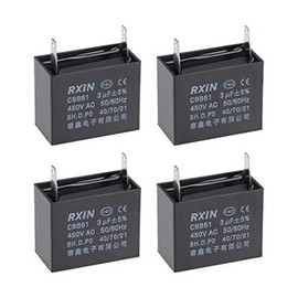 uxcell Ceiling Fan Capacitor CBB61 3uF 450V AC Single Insert Metalized Polypropylene Film Capacitors 38x20x30mm for Water Pump Motor Generator, Pack of 4