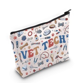 WCGXKO Vet Tech Makeup Bag Vet Graduation Gift Veterinarian Gift Vet Appreciation Gift for Animal Lover (Vet Tech Bag)