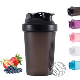Protein Powder Shaker Bottle Milkshake Shaking Cup Workout Water Bottle 400 ML Non-Leak Cap BPA-Free For Power Gym Sports Supplement Fitness Workout Outdoor Evenments(Black)