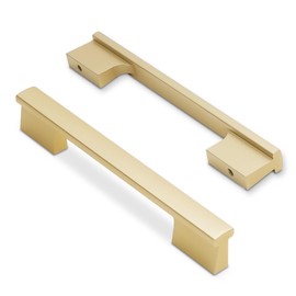 BUKOBYHE 10 Pack 5 Inch Brushed Gold Kitchen Cabinet Handles Cabinet Pulls Drawer Pulls Cabinet Hardware