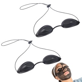 Pack of 2 Eye Protection Solarium Glasses, Red Light Glasses, UV Protective Glasses, Red Light Lamp, Black with Professional Protection for Laser and UV Infra, Cosmetic Institute and Home Use