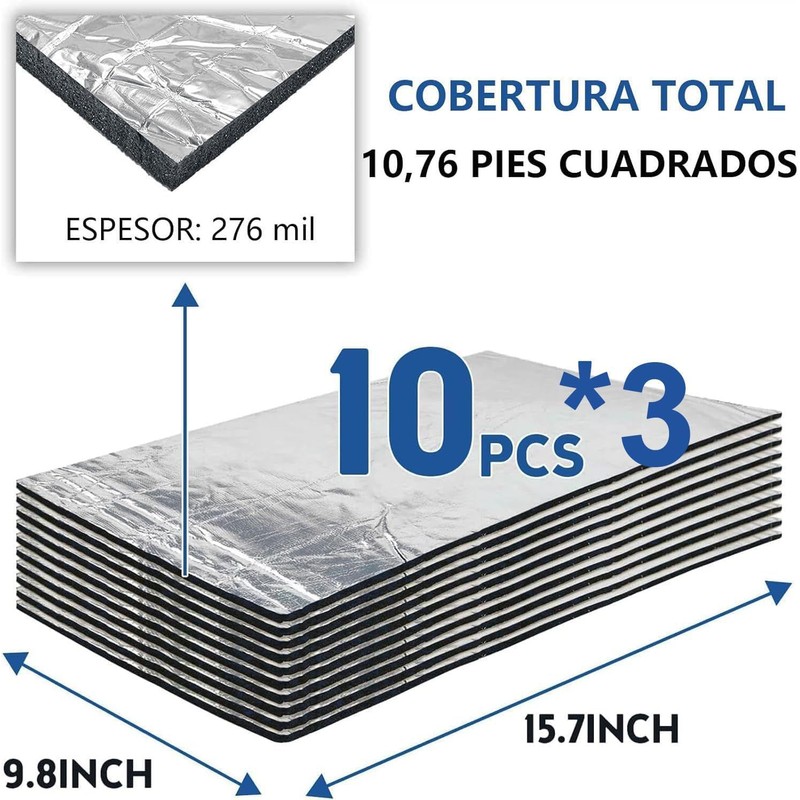 Kit 30 Piezas alfombrillas de aislamiento Térmico y Acústico para