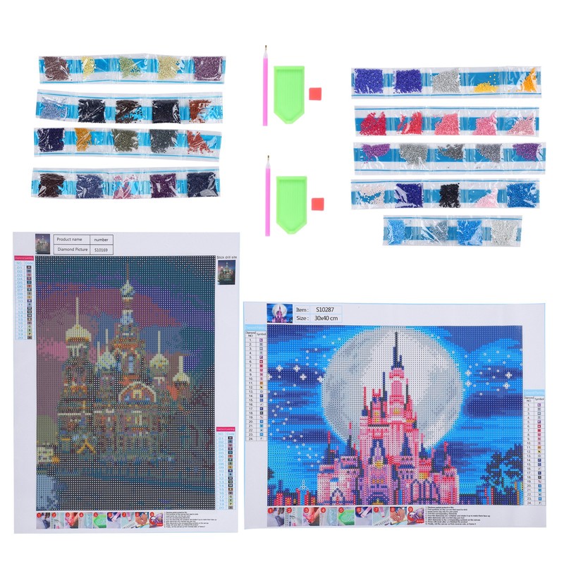 DIY Diamond Painting Kit Castle Embroidery Arts Craft Picture for
