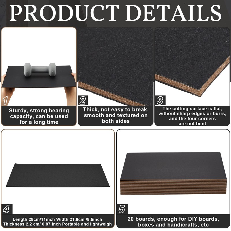 20 Pcs Book Board, Binders Board Chipboard Designer Bookboard Kraft