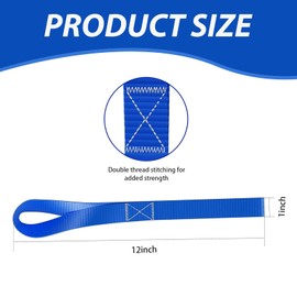 ijuicy 8 PCS Car Cargo Securing Straps, 0.98" x 11.6" Flexible Tensile Auxiliary Fixing Straps, Multifunctional Woven Process Pull Ring Tie Down Device, Universal for Cars and Motorcycles (Blue)