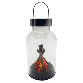 Cello Gleneagles Campfire Large LED Lantern, USB Powered, Realistic Flame Effect, Flameless Decoration Light, Portable Lantern for Home Decor, Night Lantern, Night Light, LED Lamp